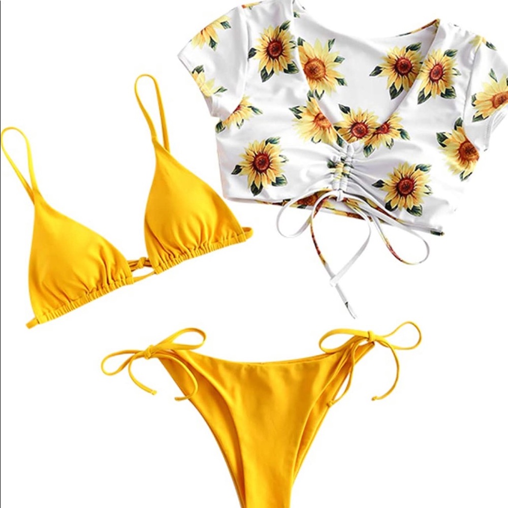 Bikini with matching crop top